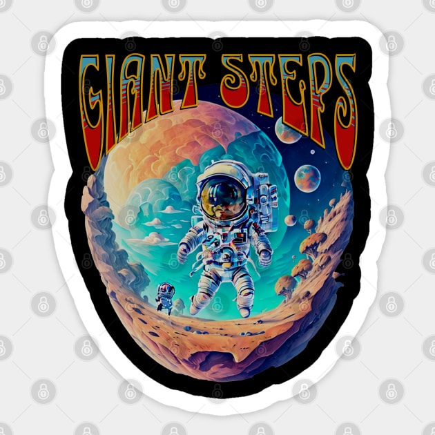 Astronaut Giant Steps 1 Sticker by RockReflections